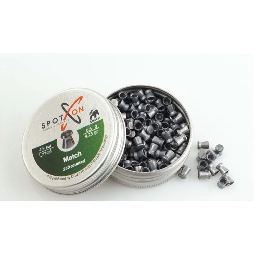 Spoton Match 9,25 Grain 4,5 mm Havalı Saçması 250 Adet