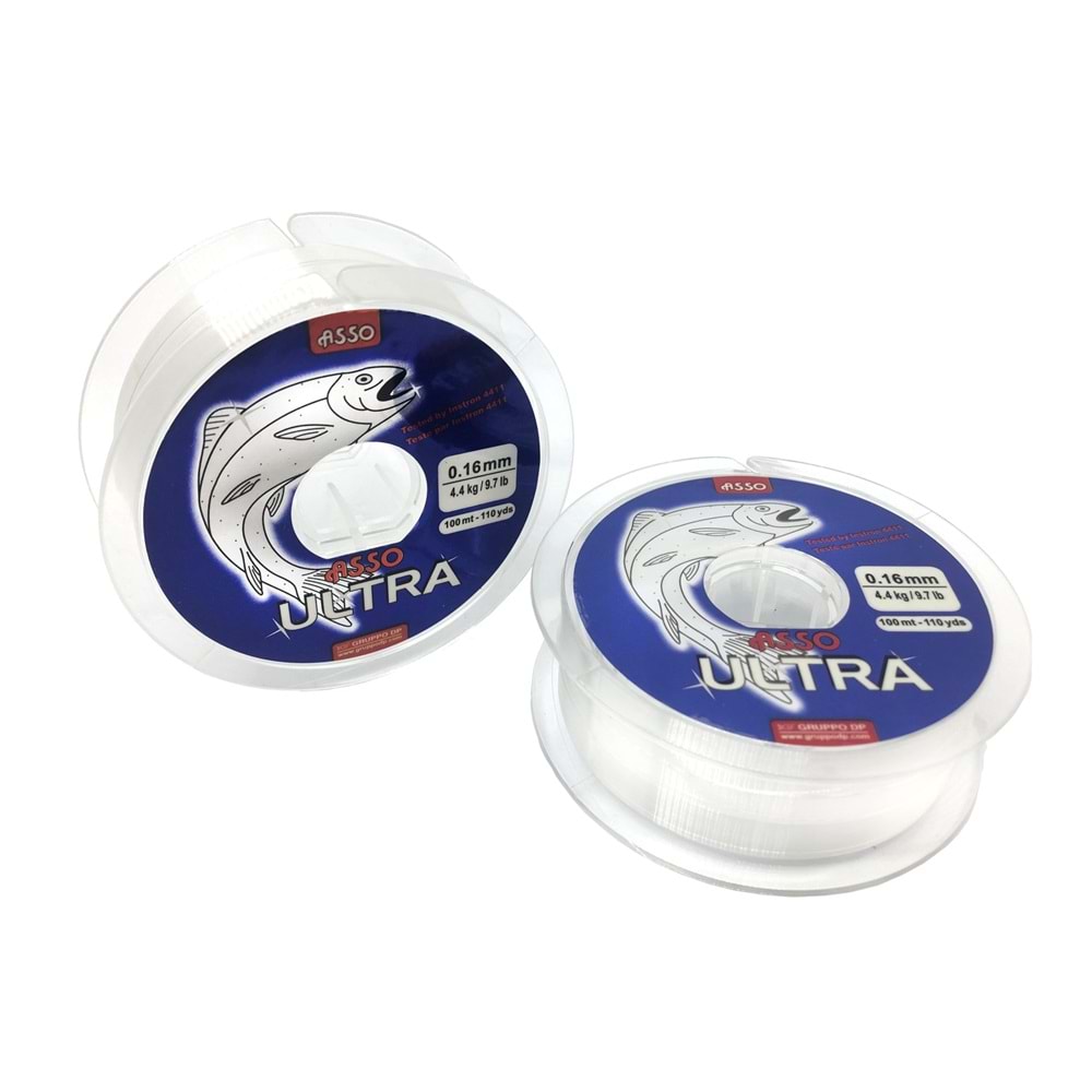 Asso Ultra Paralelling 100mt Monofilament Misina Beyaz - 0.18MM