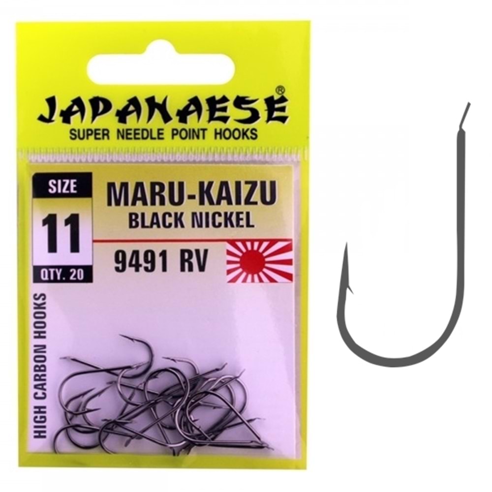 Japanese Maru Kaizu Rv Carbon Çapraz Black Nickel 9491 Olta İğnesi - NO-14