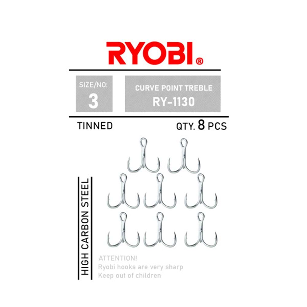 RYOBİ İĞNE CURVE POINT TREBLE ÜÇLÜ İĞNE- RY-1130 - NO-3