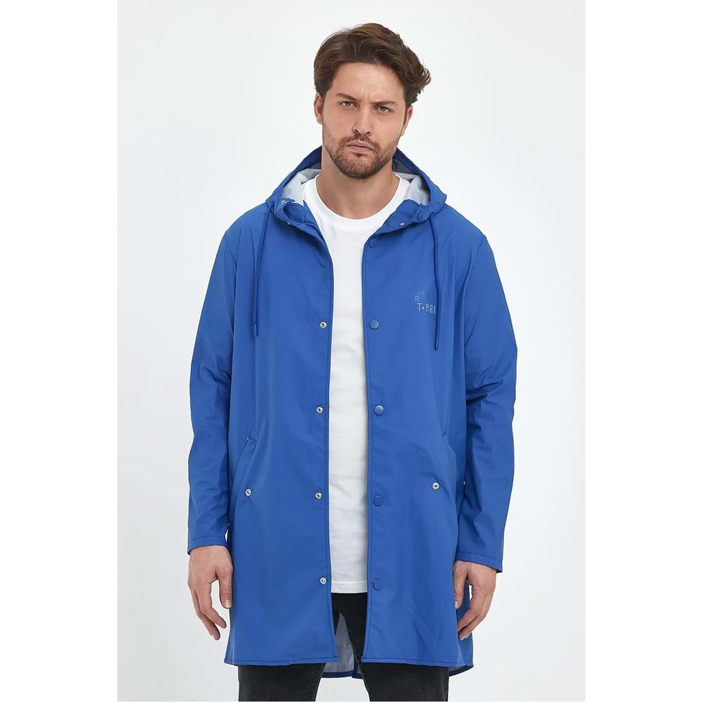 T Rain Pu Raincoat L Beden Mavi Erkek Yağmurluk