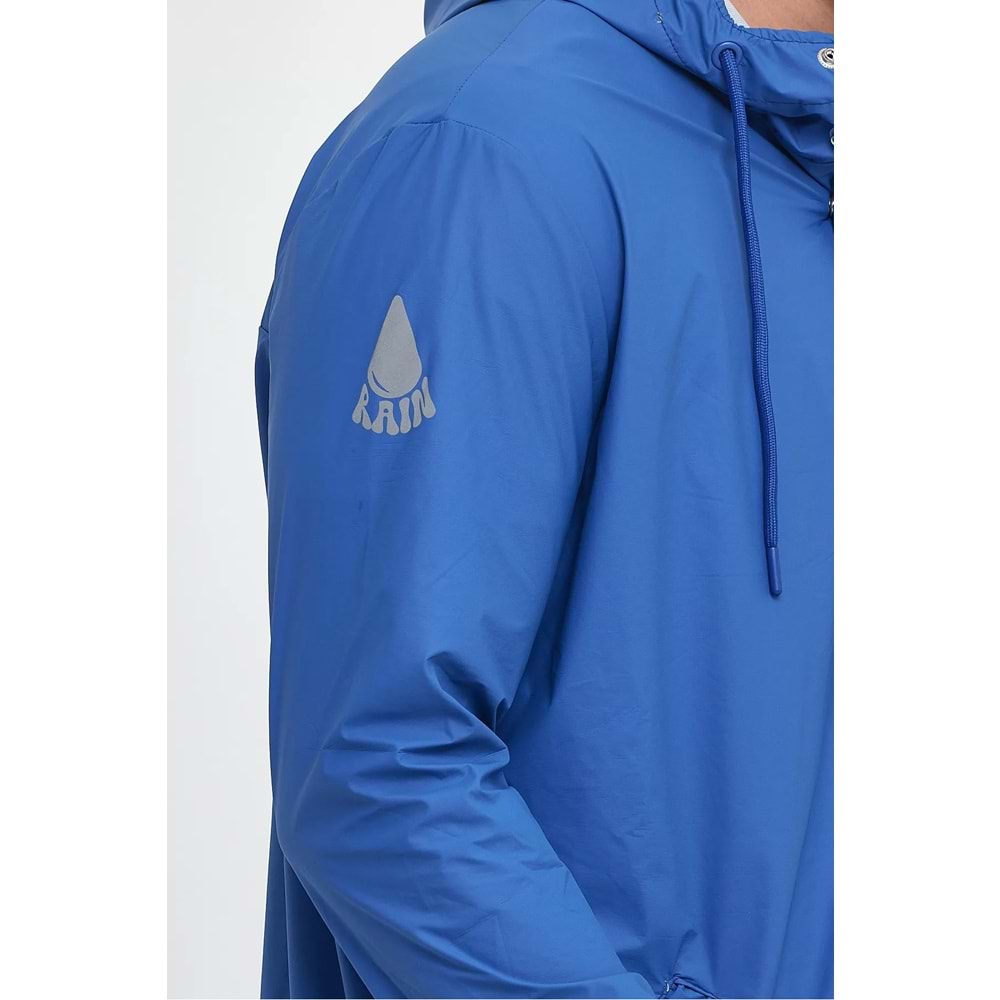 T Rain Pu Raincoat L Beden Mavi Erkek Yağmurluk