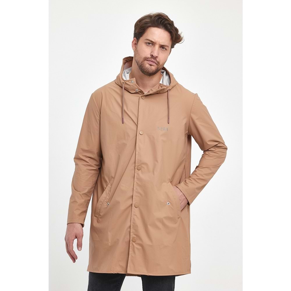 T Rain Pu Raincoat L Beden Bej Erkek Yağmurluk