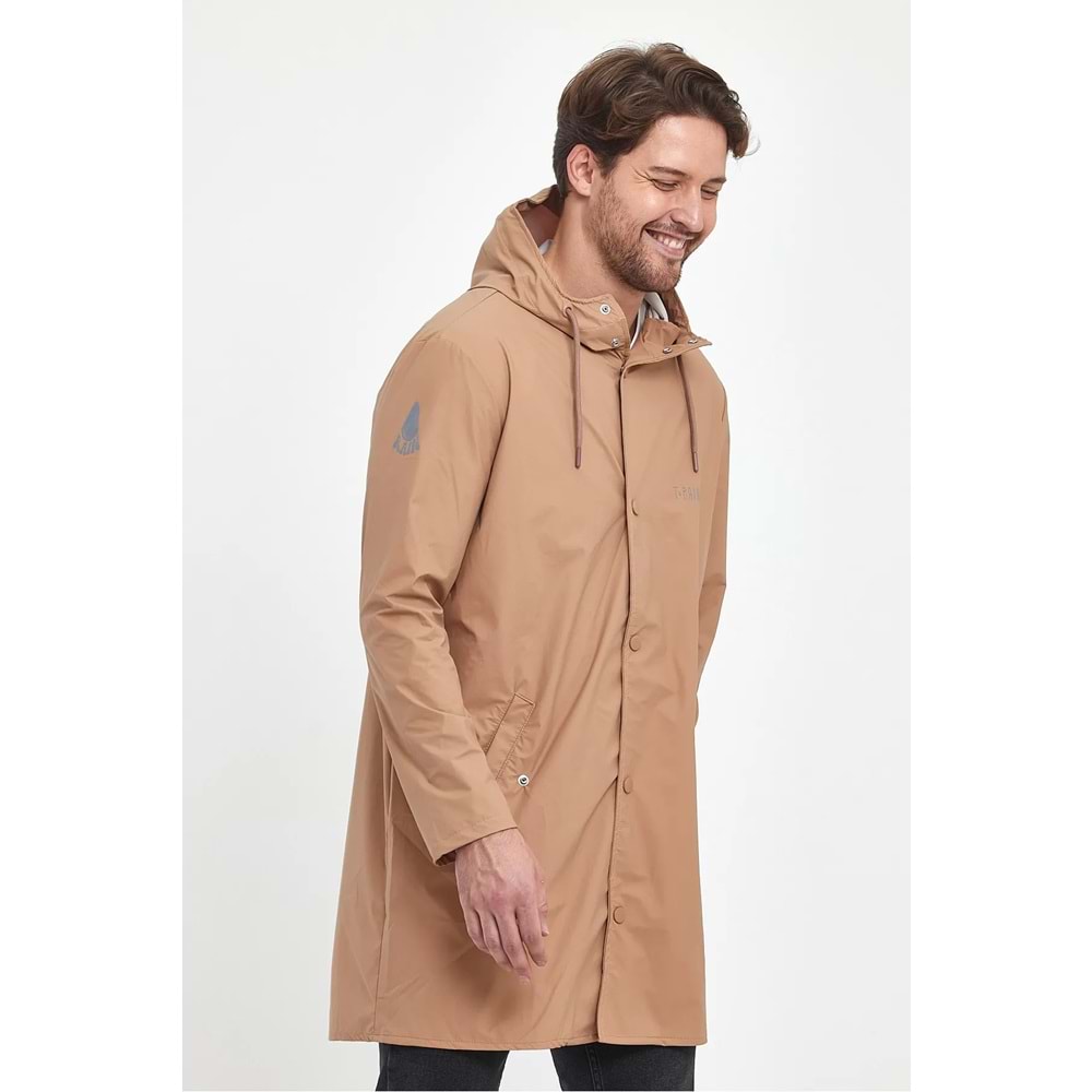 T Rain Pu Raincoat L Beden Bej Erkek Yağmurluk