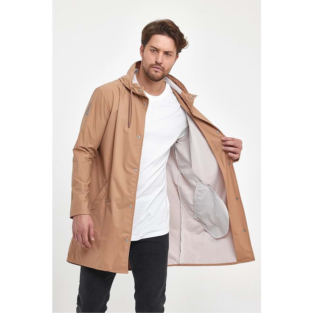 T Rain Pu Raincoat L Beden Bej Erkek Yağmurluk