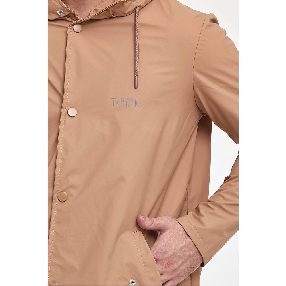 T Rain Pu Raincoat L Beden Bej Erkek Yağmurluk