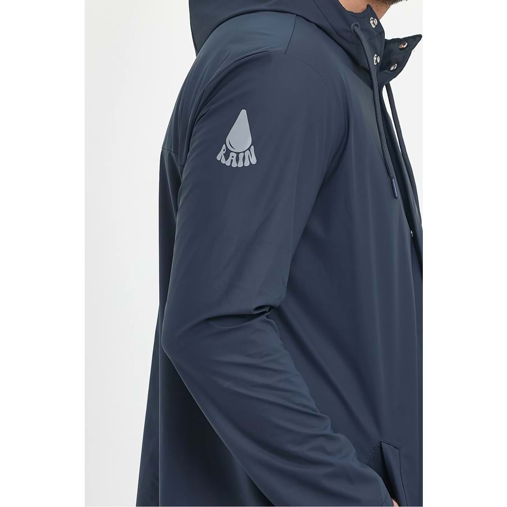 T Rain Pu Raincoat XXL Beden Lacivert Erkek Yağmurluk