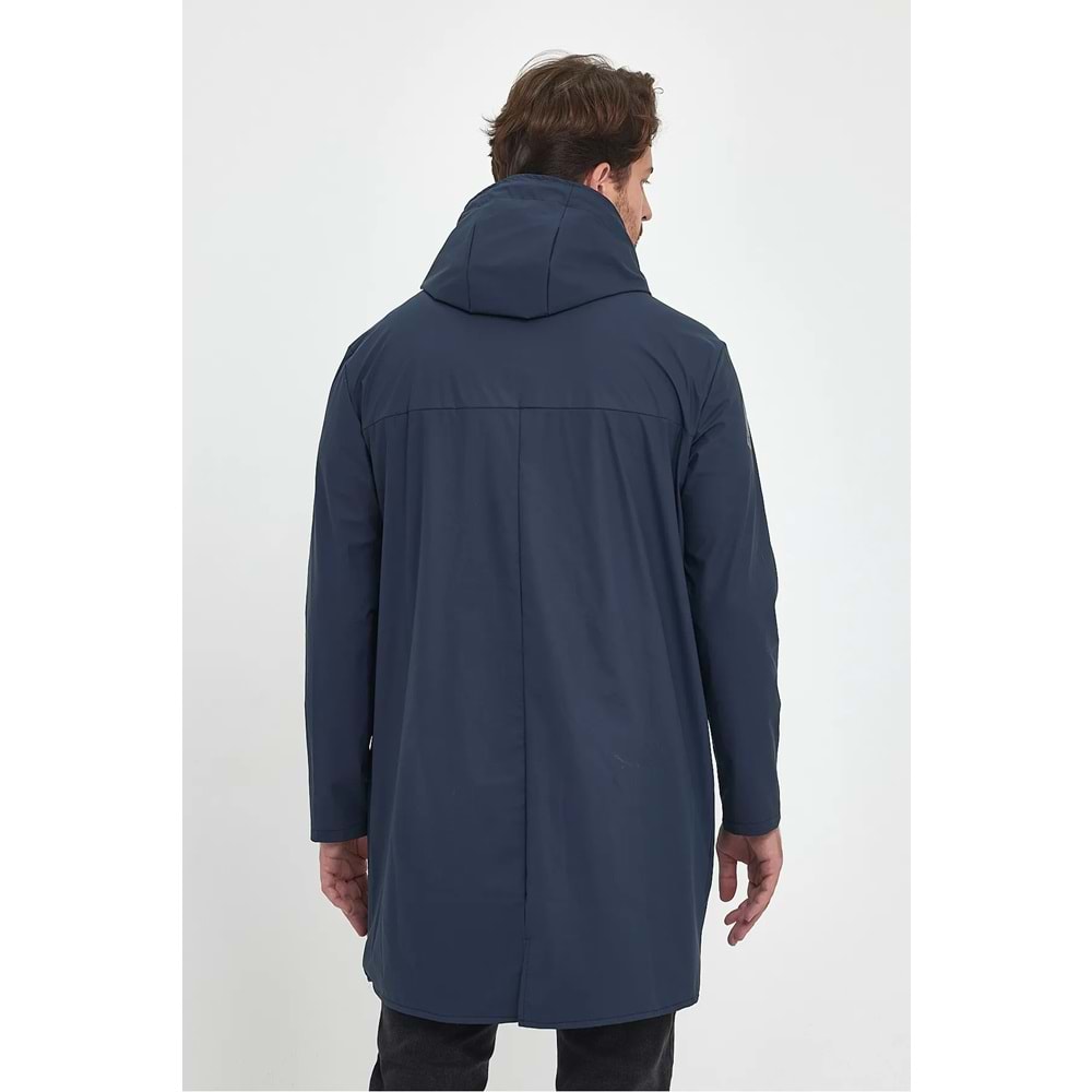 T Rain Pu Raincoat XXL Beden Lacivert Erkek Yağmurluk