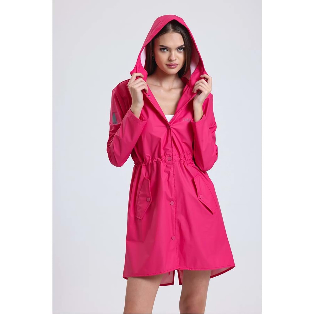 T Rain Pu Raincoat S Beden Pembe Bayan Yağmurluk