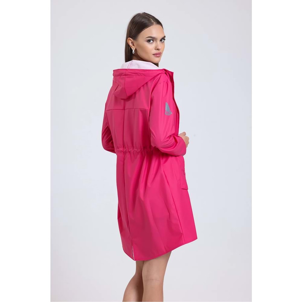 T Rain Pu Raincoat S Beden Pembe Bayan Yağmurluk