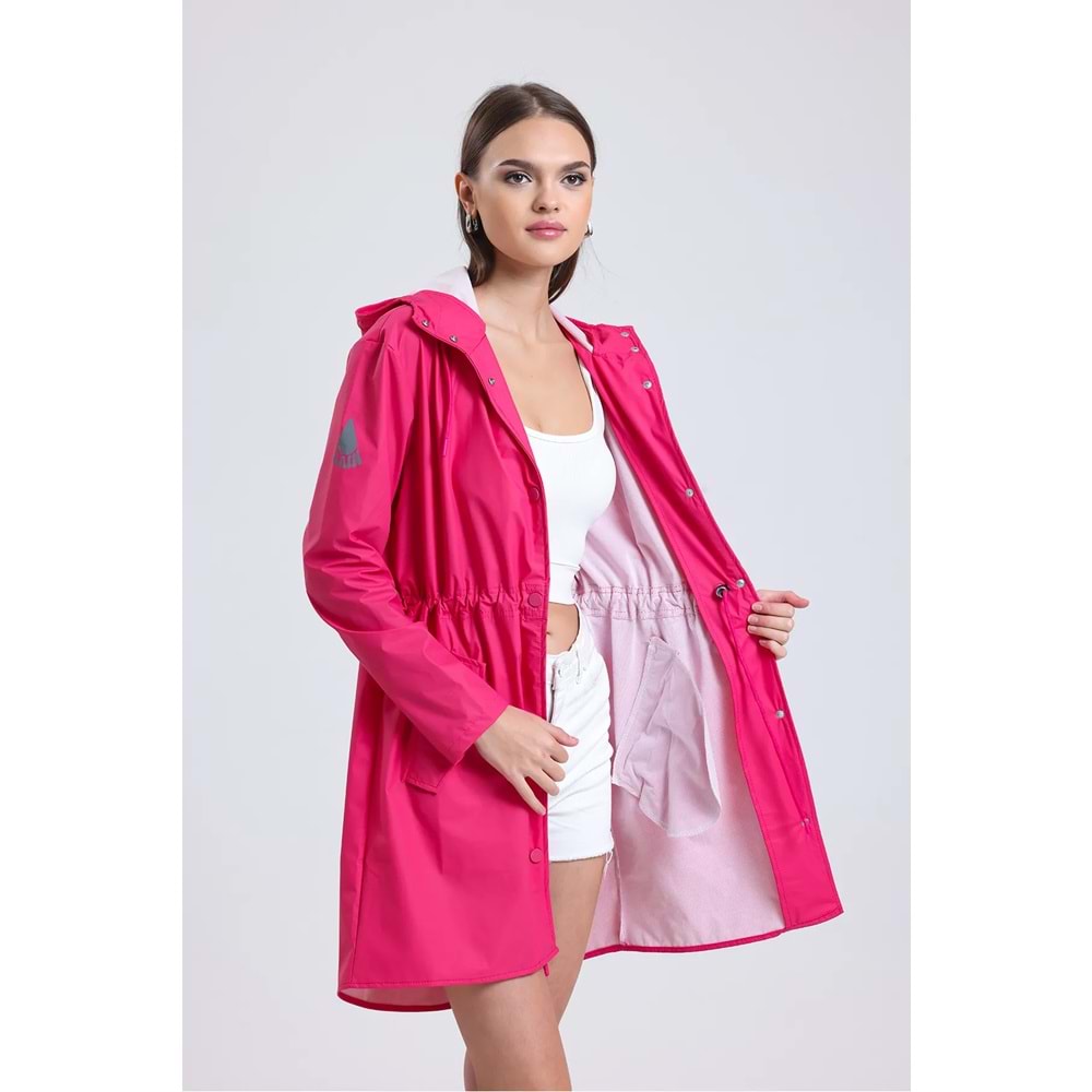 T Rain Pu Raincoat S Beden Pembe Bayan Yağmurluk