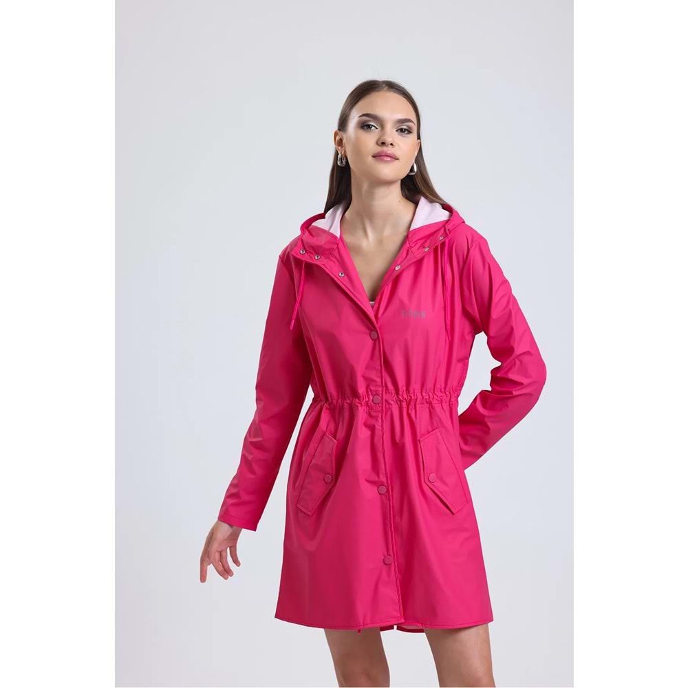 T Rain Pu Raincoat S Beden Pembe Bayan Yağmurluk