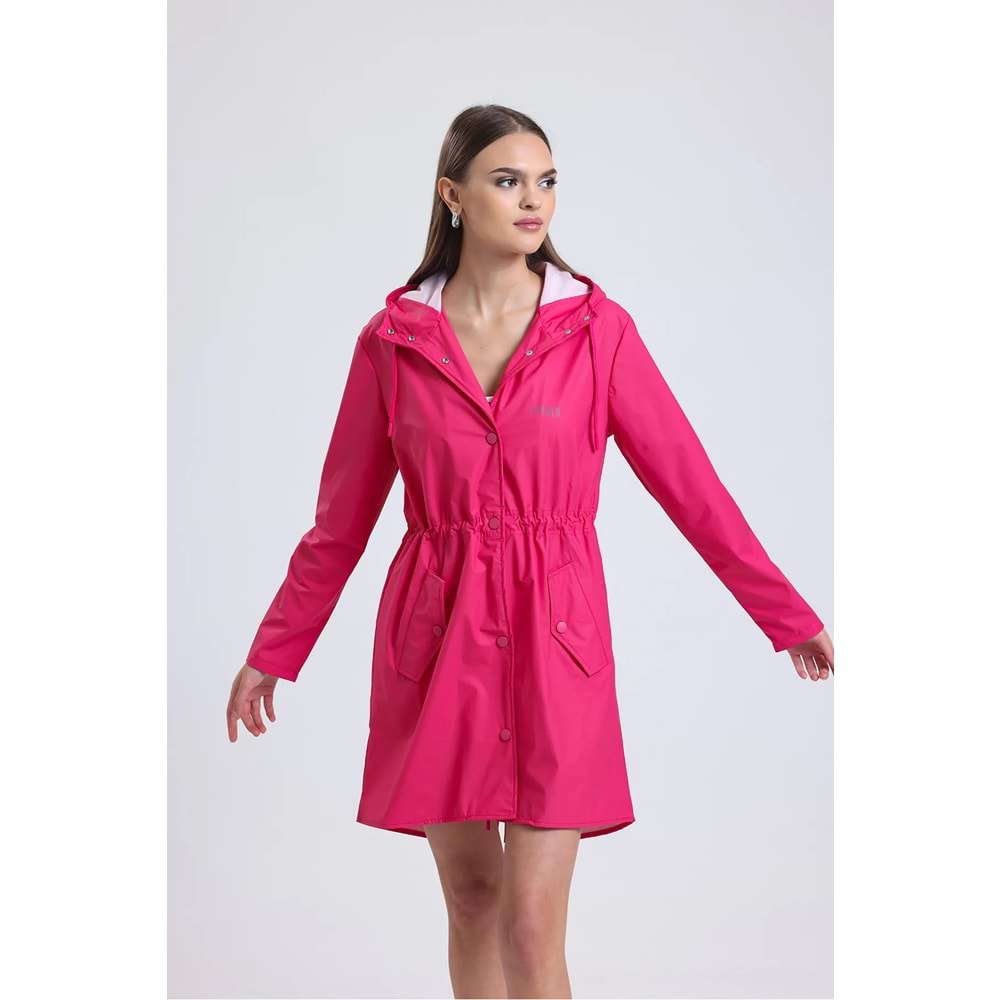 T Rain Pu Raincoat S Beden Pembe Bayan Yağmurluk