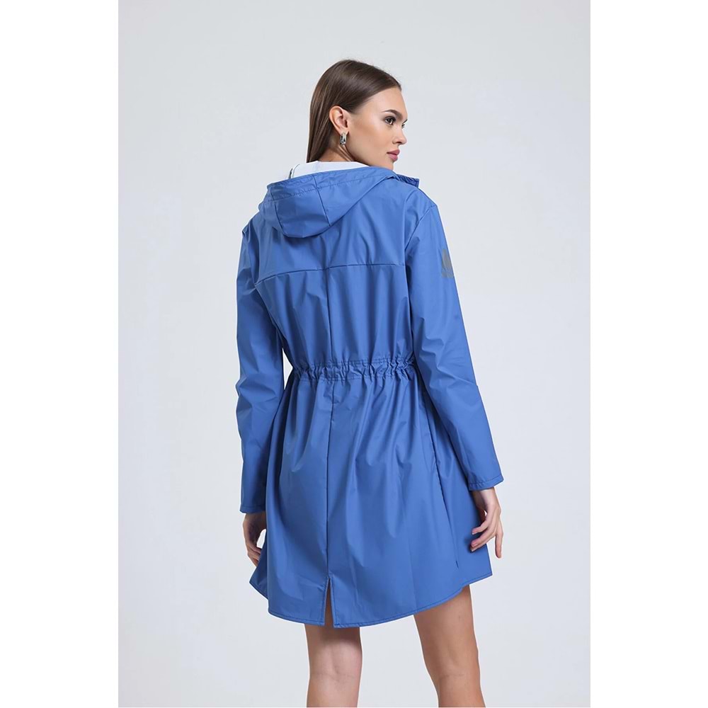 T Rain Pu Raincoat S Beden Mavi Bayan Yağmurluk