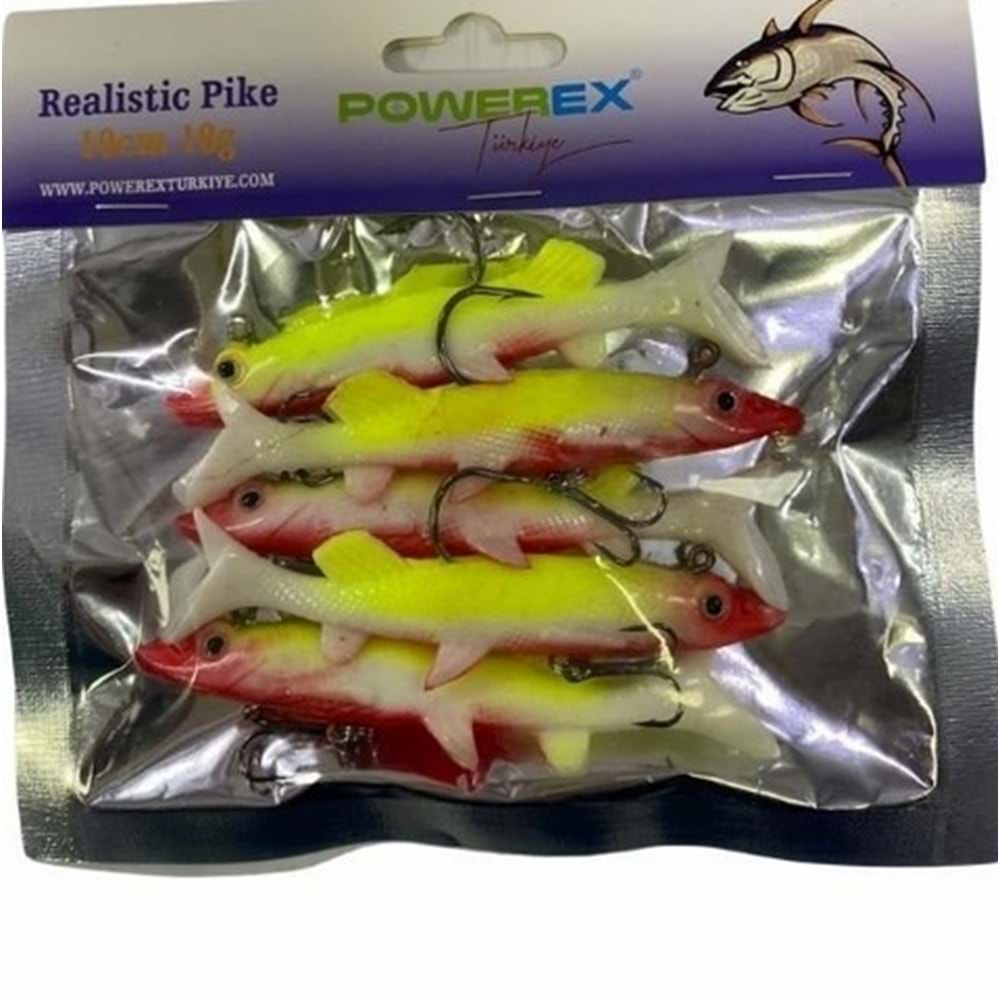 6575 Realistic Pike Limon Turna Model Kendinden Zokalı 10cm. 18gr. 5li Paket