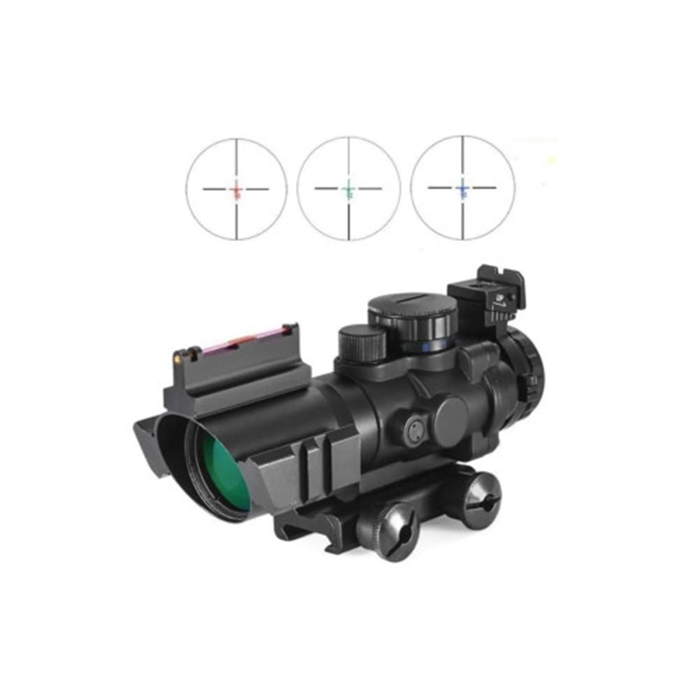 Spike 4x32 Arpacıklı 3 Renk Işıklı Taktikal Dürbün