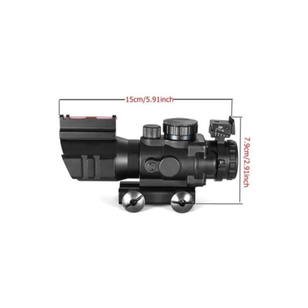 Spike 4x32 Arpacıklı 3 Renk Işıklı Taktikal Dürbün