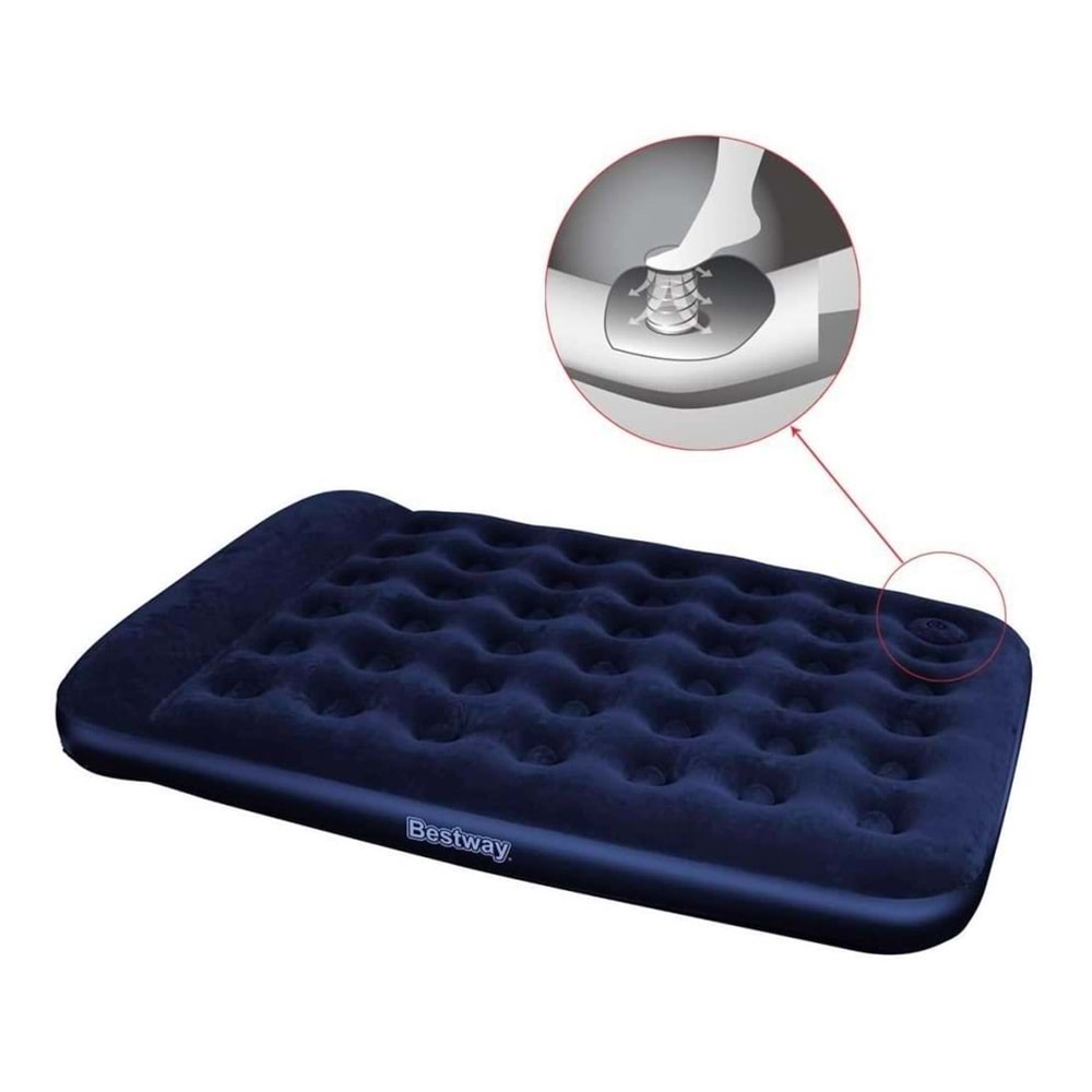 Bestway 67226 Çift Kişilik Kendinden Pompalı Şişme Yatak 203x152