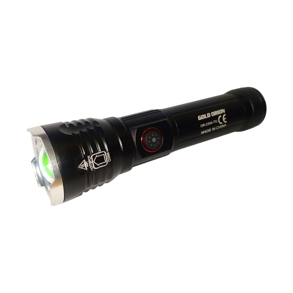 Gold Orion OR-2304-TG Zoomlu Güçlü USB Şarjlı 5000m El Feneri