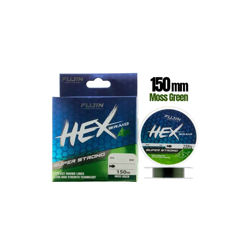 Fujin Hex Braid 4x 150mt Moss Green PE İp Misina - 0.20MM