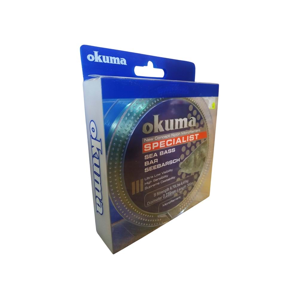 Okuma Sea Bass 0.235mm Monofilament 300m Olta Misinası