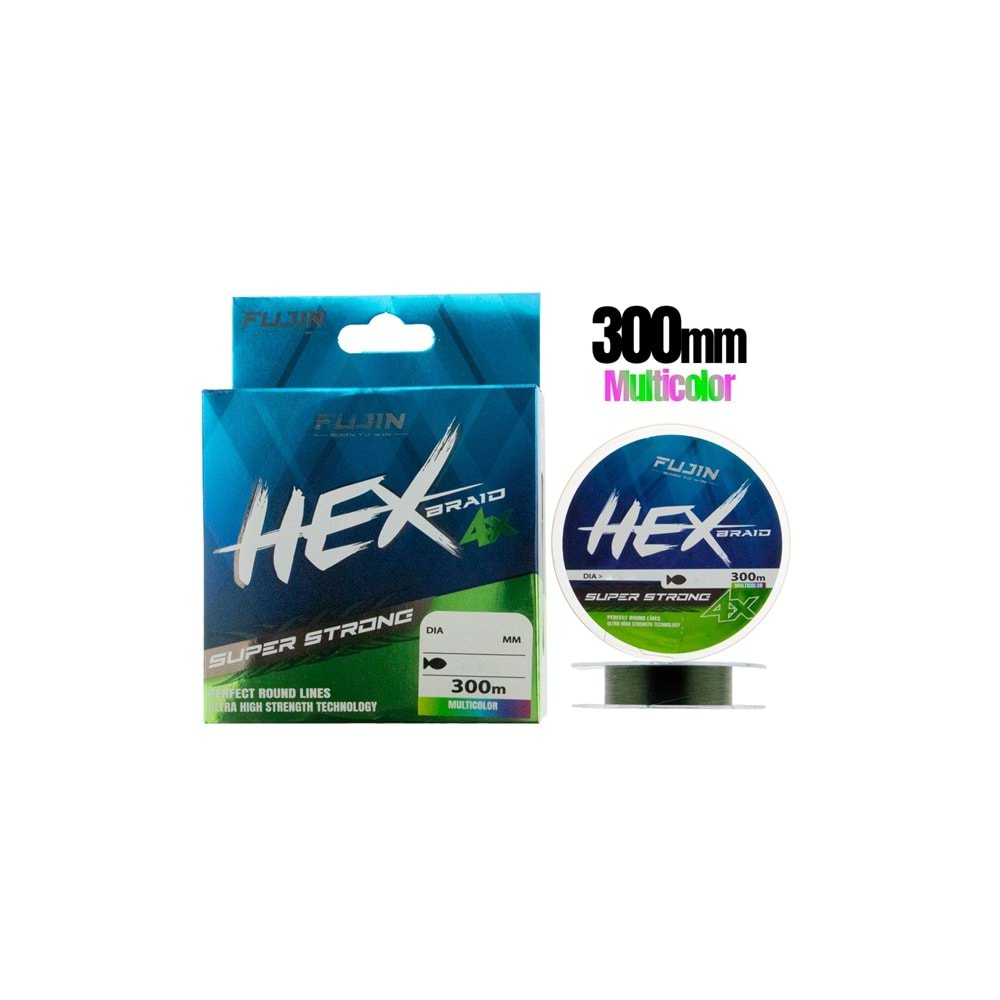 Fujin Hex Braid 4x 300mt Multicolor PE İp Misina - 0.16MM
