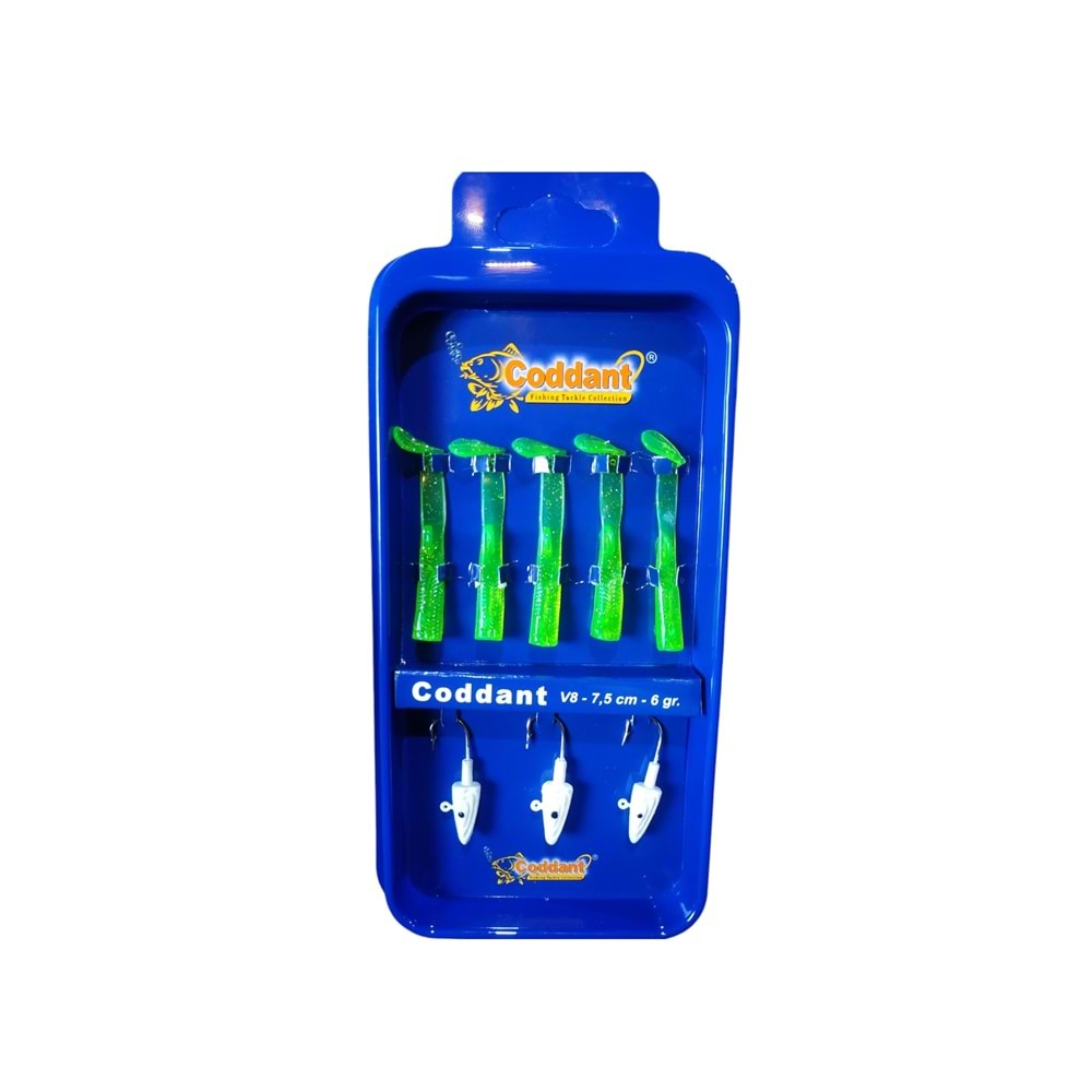 Coddant V8 7.5cm 6gr Yeşil 5li Silikon Yem Seti
