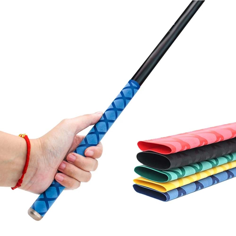 25mm Olta Kamışı Koruyucu Kaydırmaz Makaron Shrink 100cm - KIRMIZI