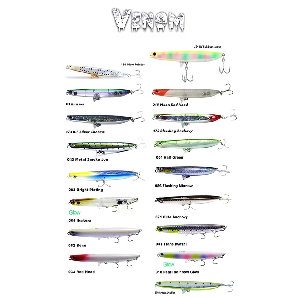 Fujin Venom 120mm 20gr 03T-Trans Ivashi Su Üstü Maket Balık