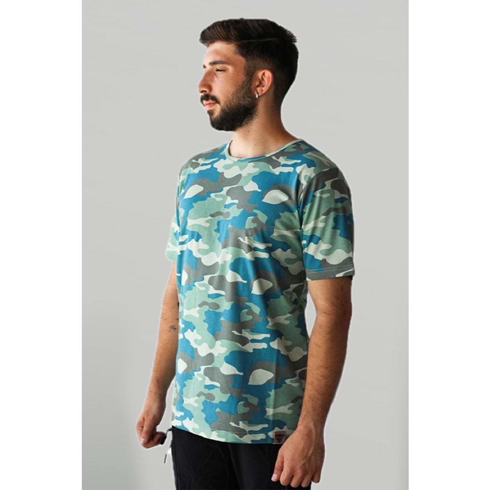 İSTANBUL Kamuflaj Sıfır Yaka T-Shirt - L