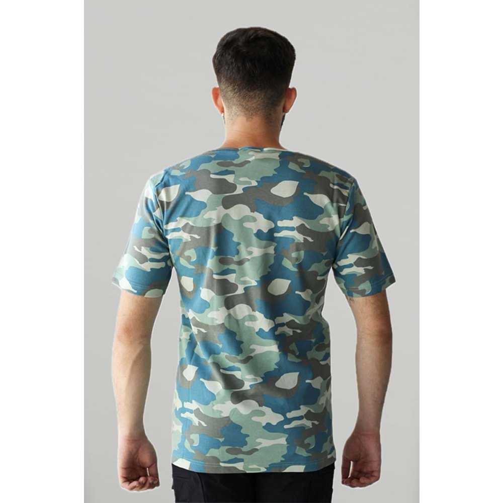 İSTANBUL Kamuflaj Sıfır Yaka T-Shirt - L