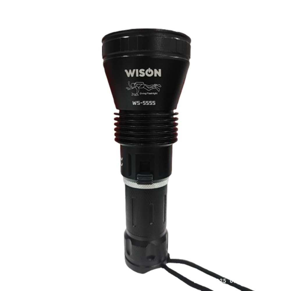 Wison Ws-5555 Şarjlı Su Altı Dalış El Feneri 120m Menzil 15w 2200 Lümen