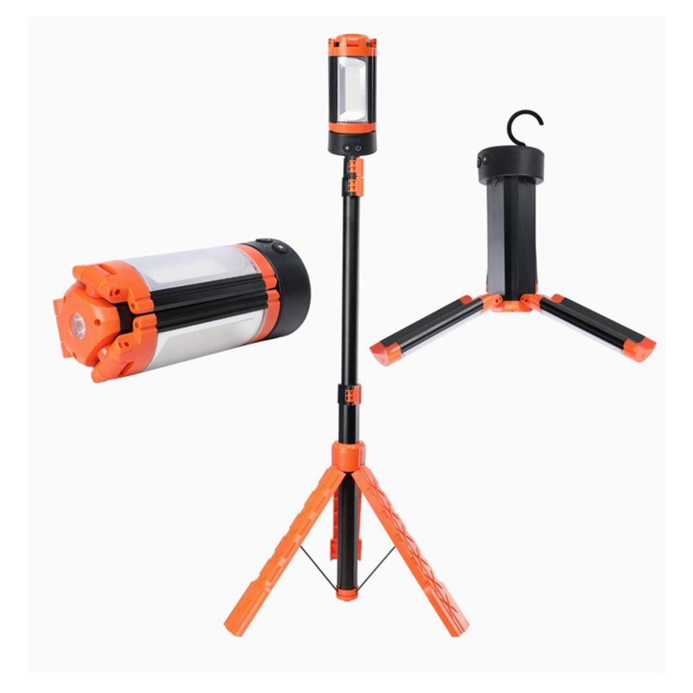 Wison Ws-623 Katlanabilir Tripodlu Şarjlı Kamp Işığı 3500 Lumen LED Fener