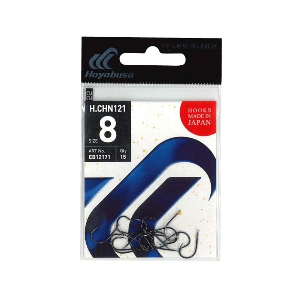 Hayabusa HCHN 121 Kısa Pala Dövme Olta İğnesi 15li Paket Black Nikel - NO-7