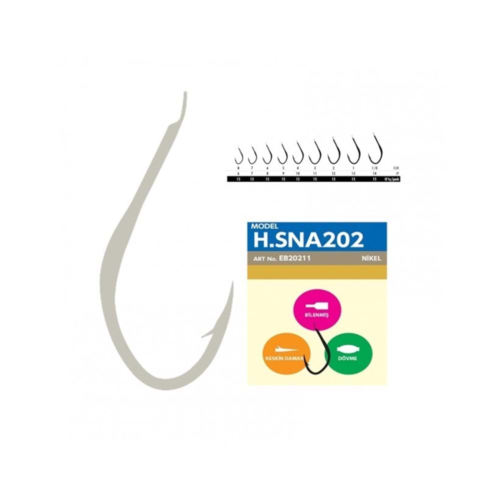 Hayabusa HSNA 202 Dövme Canlı Yem İğnesi 15li Paket Nikel - NO-5