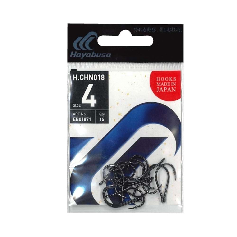 Hayabusa HCHN 018 Delikli Papağan Olta İğnesi Black Nikel - NO-2-0