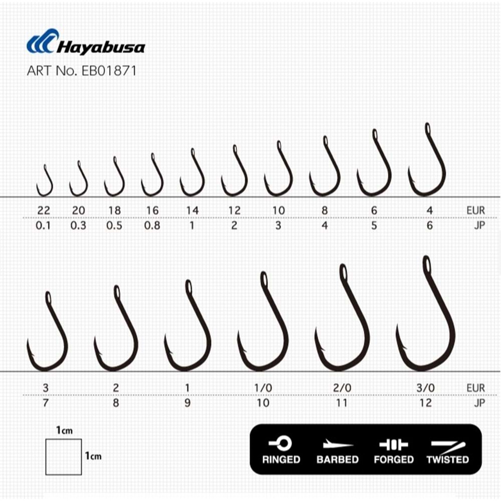 Hayabusa HCHN 018 Delikli Papağan Olta İğnesi Black Nikel - NO-2-0