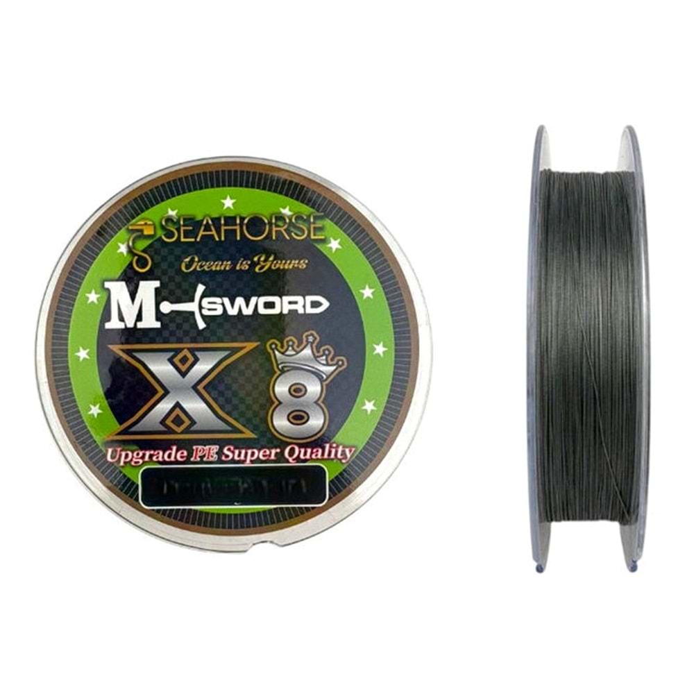 Seahorse M-Sword x8 300m Gri İp Misina - 0.12MM