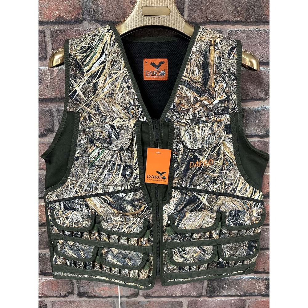 Dargo Saz Desenli Kamuflaj Max 5 Avcı Yeleği - XL