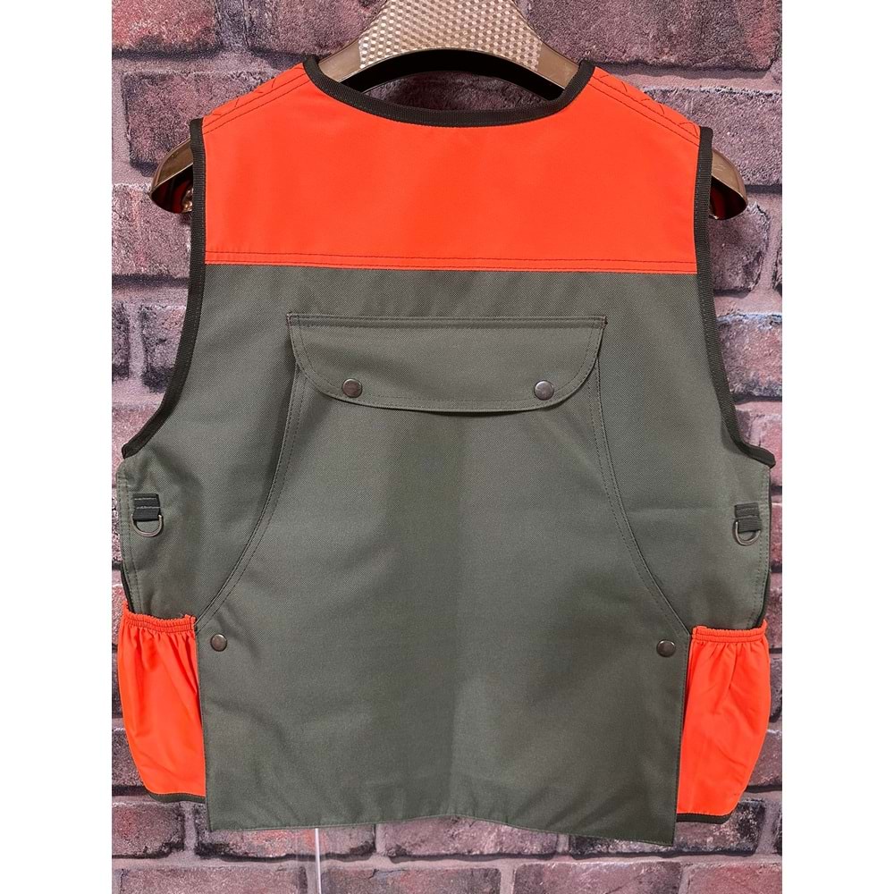 Dargo Turuncu Haki Baklava Desenli Avcı Yeleği - XXL