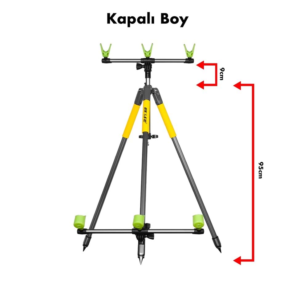HG283 Effe Kamış Ayağı Surf Tripod 3 Olta Kapasiteli Surf Kamış Sehpası