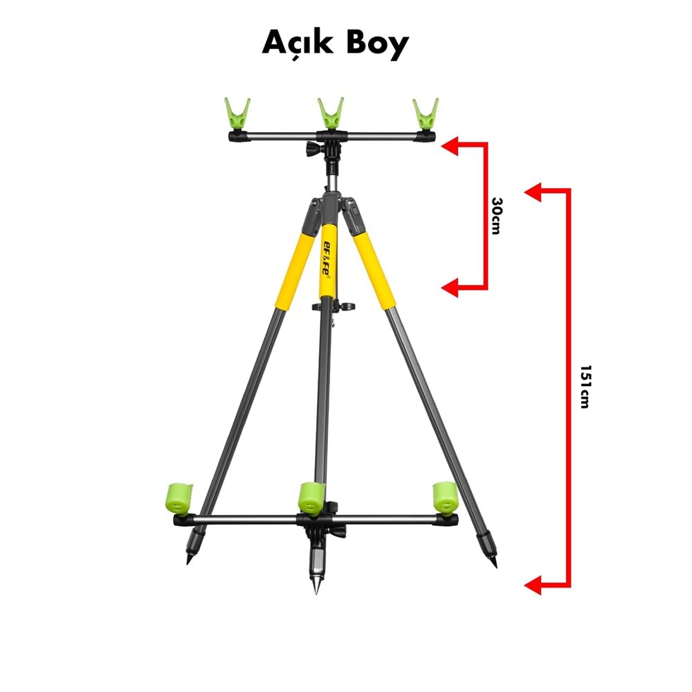 HG283 Effe Kamış Ayağı Surf Tripod 3 Olta Kapasiteli Surf Kamış Sehpası