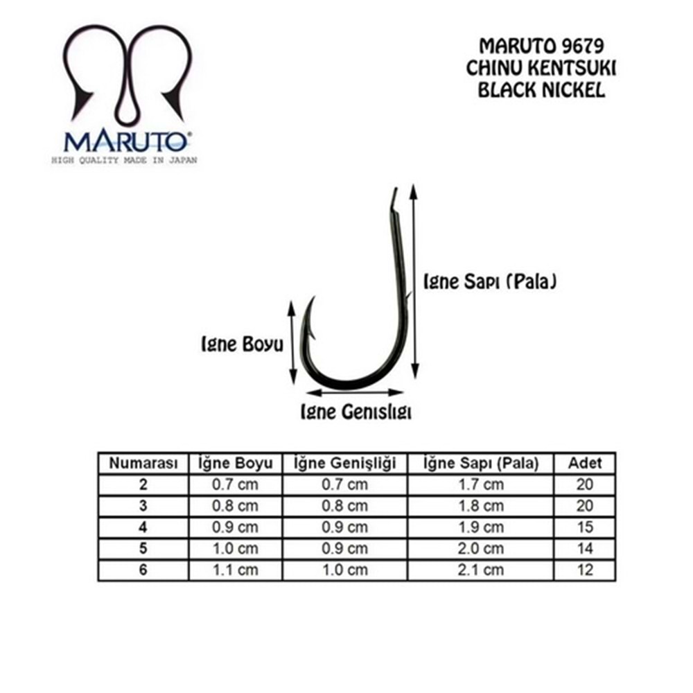 Maruto 9679 Black Nikel Tırnaklı Olta İğnesi - NO-6