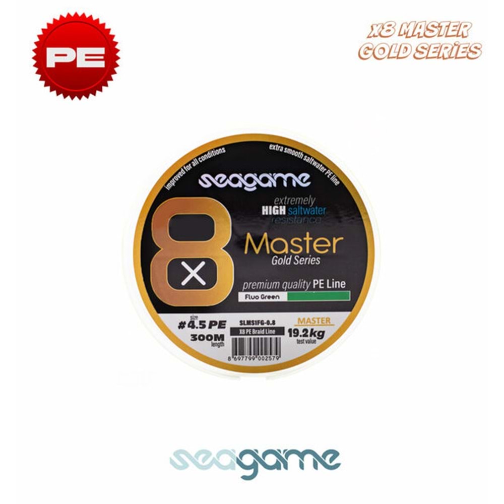 Seagame Master X8 Pe 300m Moss Green Olta İp Misinası - 0.12MM