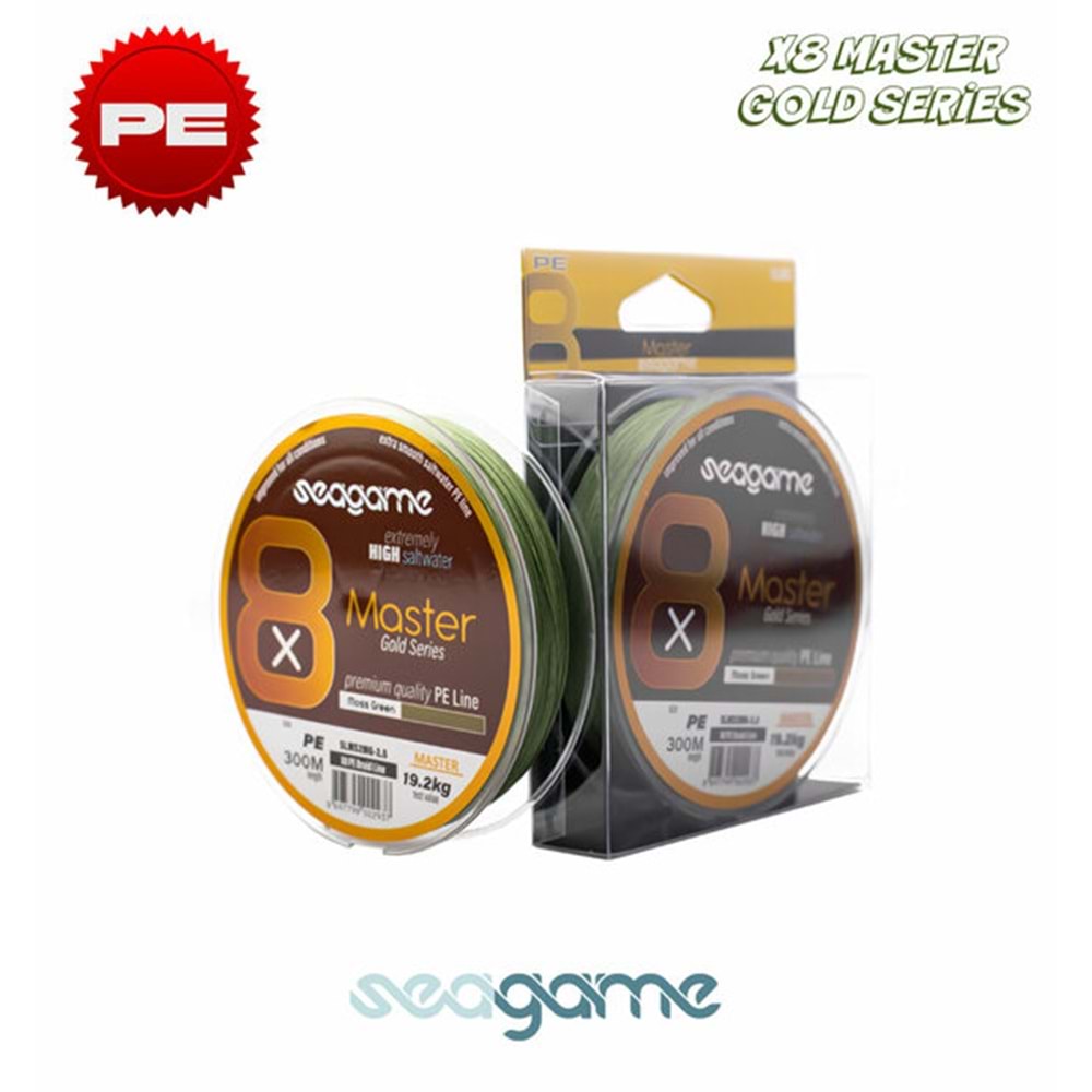 Seagame Master X8 Pe 300m Moss Green Olta İp Misinası - 0.16MM