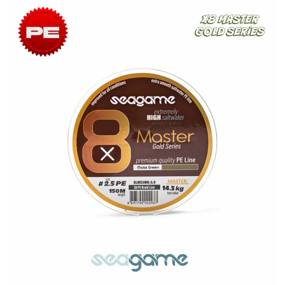 Seagame Master X8 Pe 150m Moss Green Olta İp Misinası - 0.20MM