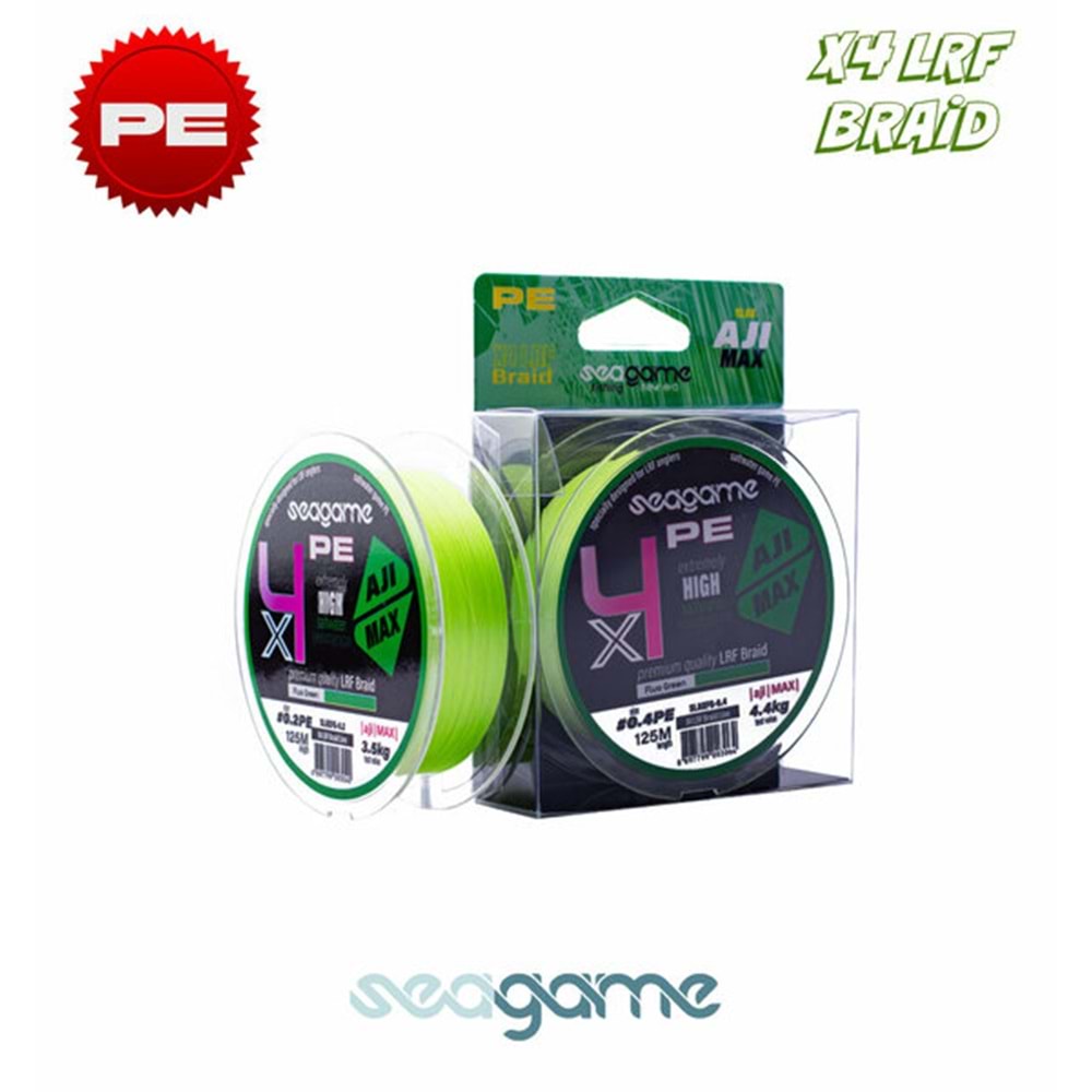 Seagame X4 Aji Max 0.5Pe 125m Fluo Green LRF İp Misinası