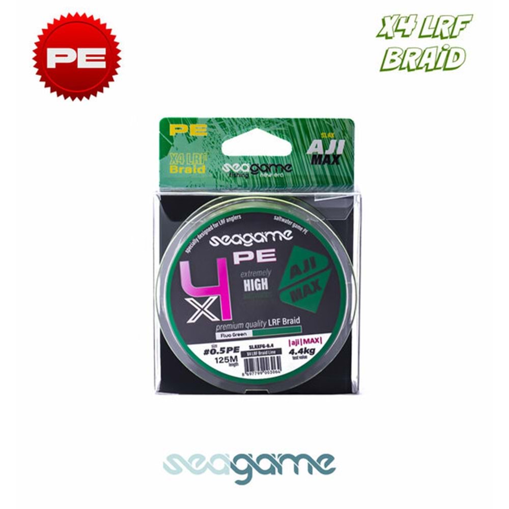 Seagame X4 Aji Max 0.5Pe 125m Fluo Green LRF İp Misinası