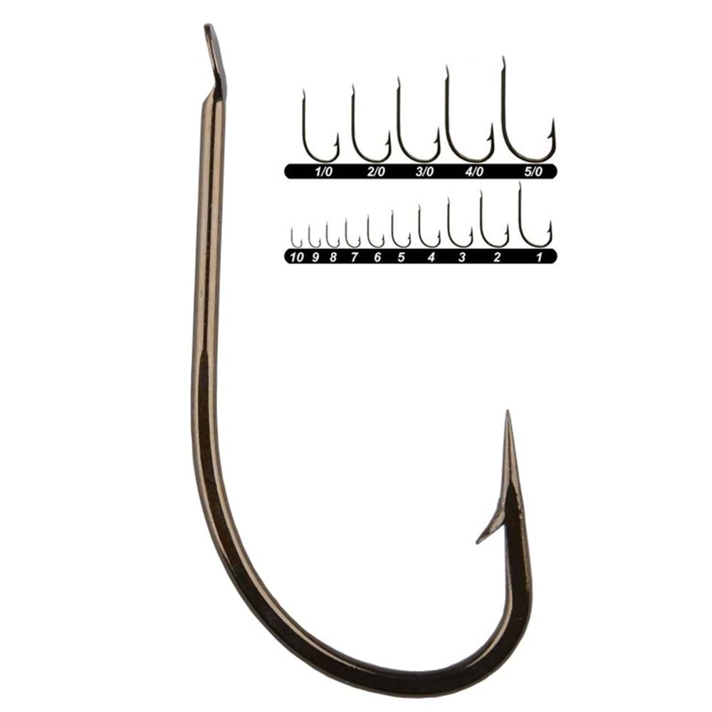 Youvella 1405 Bronze Kısa Pala Dövme Çapraz Olta İğnesi 100'lü - NO-10