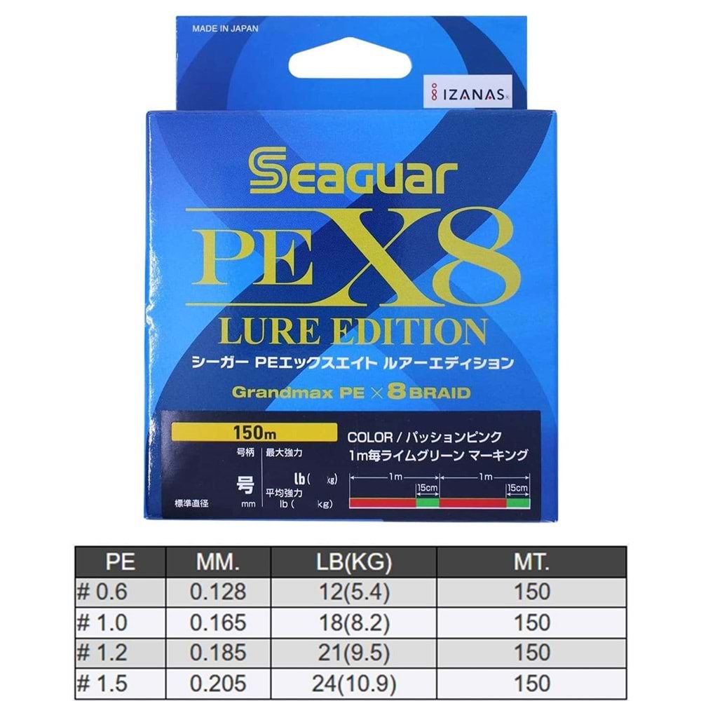Seaguar Lure Edition Multi Color 8X 150m. - 0.165MM